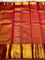 Load image into Gallery viewer, Classic Creamy Pink Dual Toned 2gm Zari Bridal Elegance Kanchipuram Handloom Silk Saree SS25278
