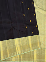 Load image into Gallery viewer, Classic Charcoal Black &amp; Pastel Pista Green 2gm Zari Elegance Kanchipuram Handloom Silk Saree SS28591
