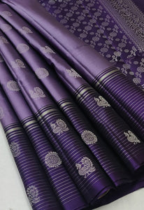 Classic Lavender & Violet Elegance Handloom Soft Silk Saree SS24742