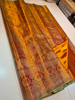 Load image into Gallery viewer, Classic Fiery Reddish Orange Gold Bridal Elegance Tissue Kanchipuram Handloom Silk Saree SS27986

