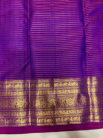 Load image into Gallery viewer, Classic Royal Blue &amp; Purple 2gm Zari Elegance Kanchipuram Handloom Silk Saree SS28597
