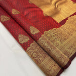 Load image into Gallery viewer, Classic Burnt Orange 2gm Zari Temple Bridal Elegance Kanchipuram Handloom Silk Saree SS26585

