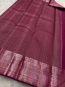 Classic Onion Pink Bridal Elegance Kanchipuram Handloom Silk Saree SS25906