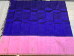 Load image into Gallery viewer, Classic Royal Blue &amp; Baby Pink Half Design Kanchipuram Handloom Silk Saree SS26254
