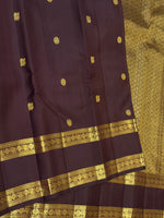 Load image into Gallery viewer, Classic Dark Chocolate Brown 2gm Zari Elegance Kanchipuram Handloom Silk Saree SS28284
