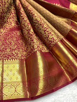 Load image into Gallery viewer, Classic Ruby Pink 2gm Zari Bridal Elegance Kanchipuram Handloom Silk Saree SS25370
