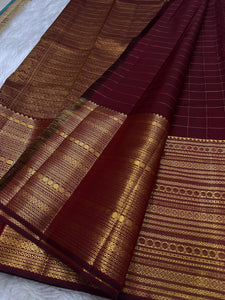 Classic Burgundy Elegance Kanchipuram Handloom Silk Saree SS24524