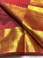 Load image into Gallery viewer, Classic Chestnut Brown 2gm Zari Elegance Kanchipuram Silk Saree SS24015
