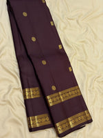 Load image into Gallery viewer, Classic Dark Chocolate Brown 2gm Zari Elegance Kanchipuram Handloom Silk Saree SS28284
