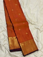 Load image into Gallery viewer, Classic Burnt Orange &amp; Charcoal Black 2gm Zari Elegance Kanchipuram Handloom Silk Saree SS27081
