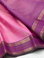 Load image into Gallery viewer, Pastel Pink &amp; Onion Pink 2gm Zari Kanchipuram Handloom Silk Saree SS25576
