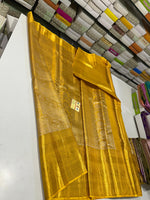 Load image into Gallery viewer, Classic Golden Yellow Bridal Elegance Kanchipuram Handloom Silk Saree SS24671
