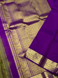 Classic Jam Purple & Plum 2gm Zari Kanchipuram Handloom Silk Saree SS25986