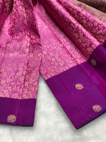 Load image into Gallery viewer, Classic Pink &amp; Purple 2gm Zari Elegance Kanchipuram Handloom Silk Saree SS25365
