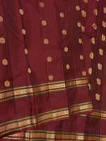 Load image into Gallery viewer, Classic Chocolate Brown 1gm Zari Double Border Elegance Kanchipuram Handloom Silk Saree SS28603
