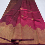 Load image into Gallery viewer, Classic Maroon 2gm Zari Temple Bridal Elegance Kanchipuram Handloom Silk Saree SS26580
