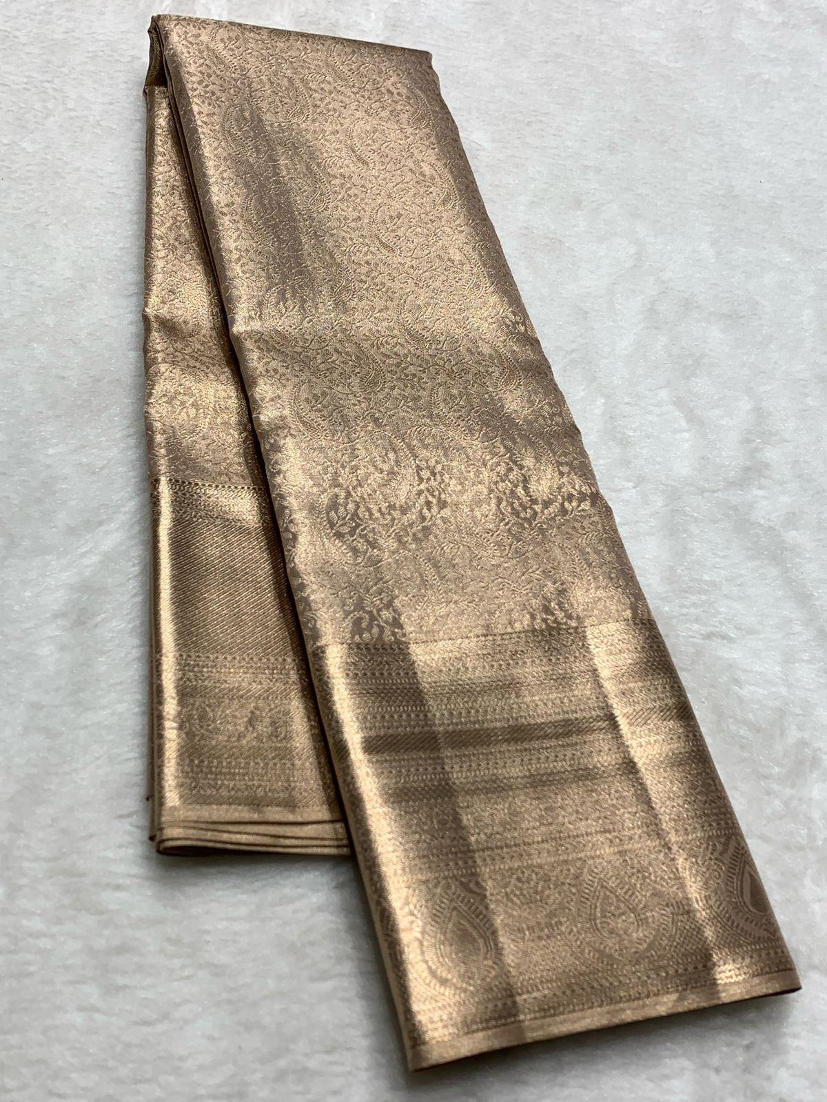 Antique Gold 2gm Zari Bridal Elegance Kanchipuram Handloom Silk Saree SS24823