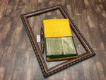 Load image into Gallery viewer, Classic Sunny Yellow &amp; Bottle Green Bridal Elegance Kanchipuram Handloom Silk Saree SS26696
