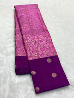 Load image into Gallery viewer, Classic Pink &amp; Purple 2gm Zari Elegance Kanchipuram Handloom Silk Saree SS25365
