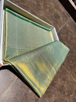 Load image into Gallery viewer, Classic Sea Green Tint Bridal Elegance Tissue Kanchipuram Handloom Silk Saree SS27989
