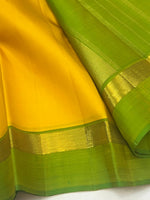 Load image into Gallery viewer, Classic Mango Yellow &amp; Spring Green 2gm Zari Elegance Kanchipuram Handloom Silk Saree SS27356
