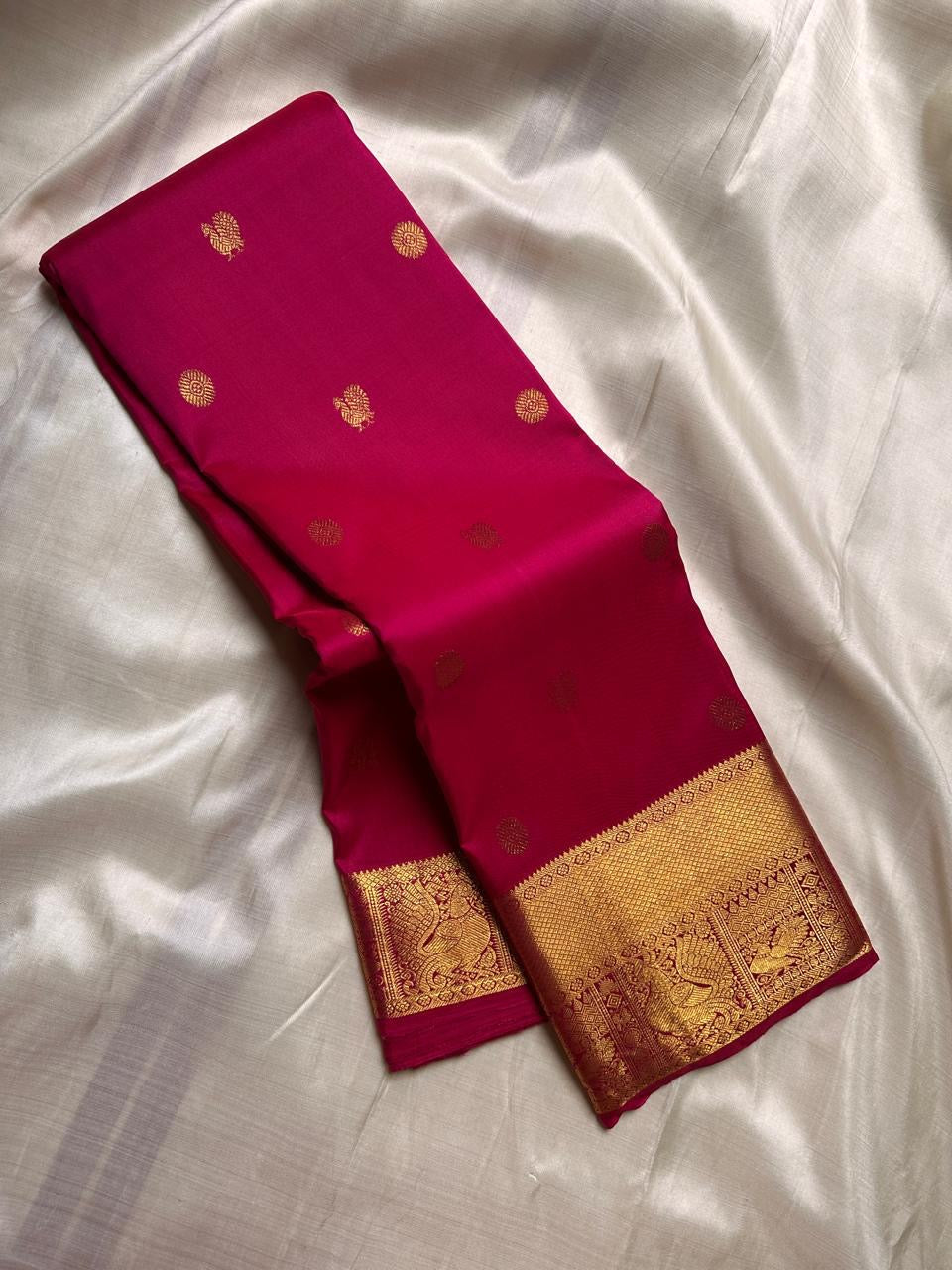 Classic Ruby Pink Elegance Kanchipuram Silk Saree SS23939