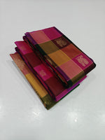 Load image into Gallery viewer, Classic Glow Fuchsia Pink Checker 2gm Zari Elegance Kanchipuram Handloom Silk Saree SS28652

