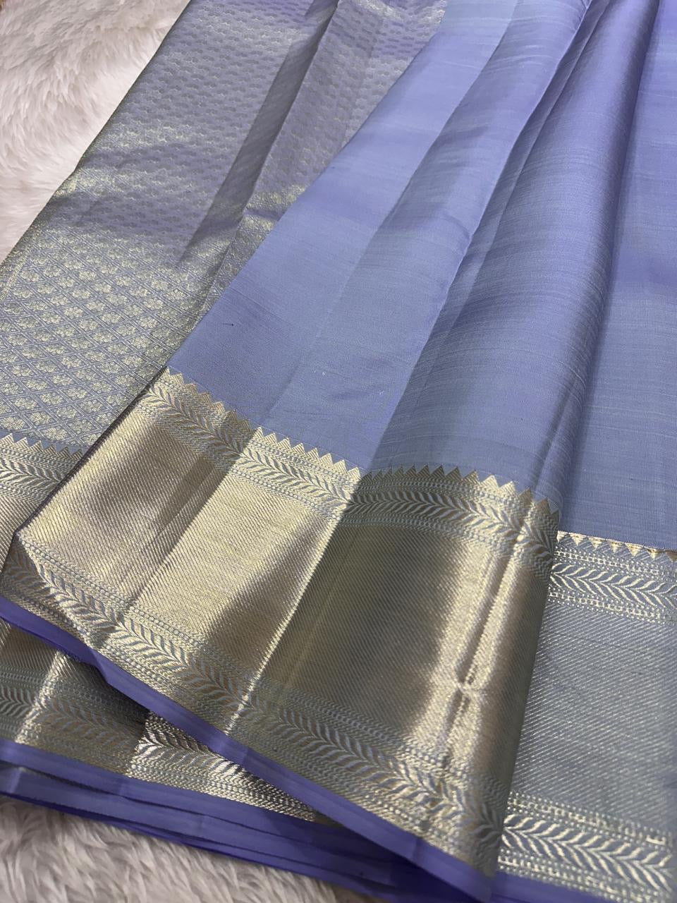 Pastel Lavender Bridal Elegance Kanchipuram Handloom Silk Saree SS25908
