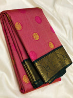 Load image into Gallery viewer, Classic Deep Pink &amp; Green 2gm Zari Elegance Kanchipuram Handloom Silk Saree SS25169
