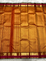 Load image into Gallery viewer, Classic Orange 2gm Zari Bridal Elegance Kanchipuram Handloom Silk Saree SS25982
