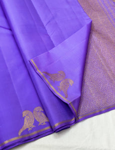 Classic Lavender 1gm Elegance Kanchipuram Handloom Silk Saree SS23651