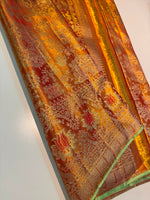 Load image into Gallery viewer, Classic Fiery Reddish Orange Gold Bridal Elegance Tissue Kanchipuram Handloom Silk Saree SS27986
