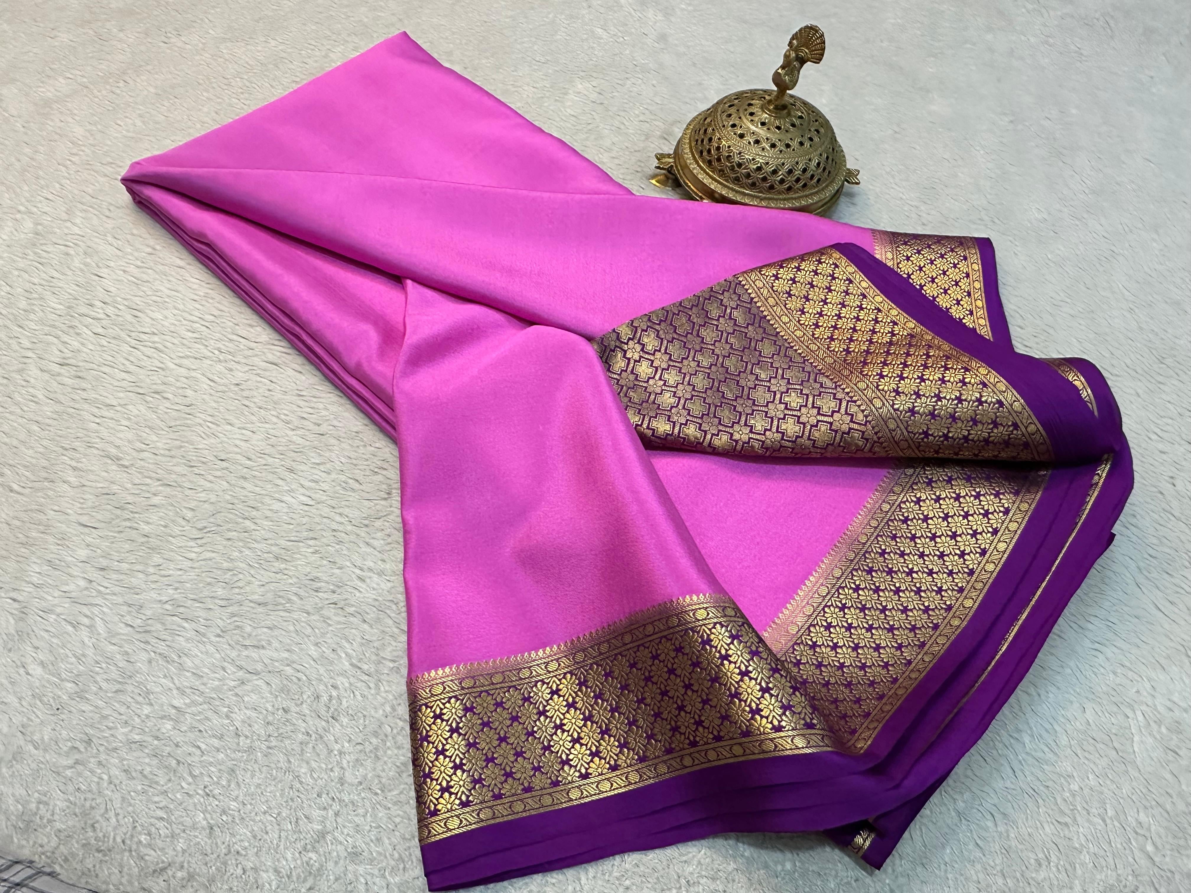 Classic Lilac & Purple Elegance Mysore Silk Saree SS24647