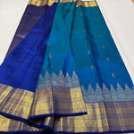 Load image into Gallery viewer, Classic Azure Blue &amp; Robin Blue 2gm Zari Bridal Elegance Kanchipuram Handloom Silk Saree SS26267
