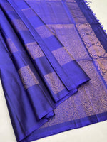 Load image into Gallery viewer, Classic Violet Elegance Handloom Soft Silk Saree SS24153
