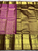 Load image into Gallery viewer, Classic Onion Pink &amp; Mahogany Red 2gm Zari Kanchipuram Handloom Silk Saree SS26002
