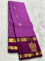 Load image into Gallery viewer, Classic Magenta &amp; Purple Pink 2gm Zari Elegance Kanchipuram Silk Saree SS24012
