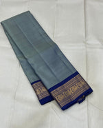 Load image into Gallery viewer, Classic Grey &amp; Royal Blue Elegance Kanchipuram Handloom Silk Saree SS24459
