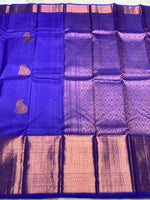 Load image into Gallery viewer, Classic Blue 2gm Zari Elegance Kanchipuram Handloom Silk Saree SS24394
