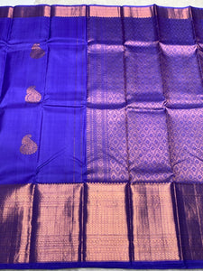 Classic Blue 2gm Zari Elegance Kanchipuram Handloom Silk Saree SS24394