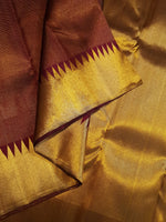 Load image into Gallery viewer, Classic Garnet Red 2gm Zari Bridal Elegance Kanchipuram Handloom Silk Saree SS27607
