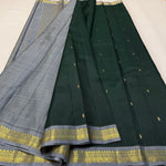 Load image into Gallery viewer, Classic Bottle Green &amp; Grey Elegance Kanchipuram Handloom Silk Saree SS23690
