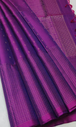 Load image into Gallery viewer, Classic Purple Double Warp Handloom Soft Silk Saree SS27869
