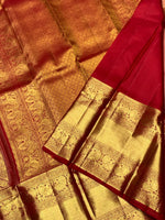 Load image into Gallery viewer, Classic Crimson Red 2gm Zari Bridal Elegance Kanchipuram Handloom Silk Saree SS25358
