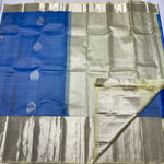 Load image into Gallery viewer, Classic Blue &amp; Pista Green 2gm Zari Bridal Elegance Kanchipuram Handloom Silk Saree SS24399
