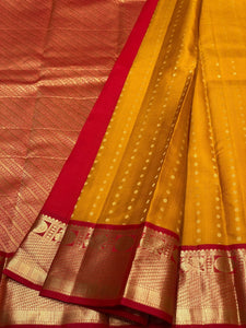 Classic Mustard & Red Elegance Kanchipuram Silk Saree SS24210