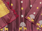 Load image into Gallery viewer, Classic Deep Brown 1gm Zari Elegance Kanchipuram Handloom Silk Saree SS27057
