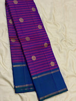 Load image into Gallery viewer, Classic Vadamalli &amp; Peacock Blue 2gm Zari Elegance Kanchipuram Handloom Silk Saree SS28563
