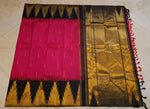 Load image into Gallery viewer, Classic Ruby Pink &amp; Charcoal Black Temple Border 2gm Zari Korvai Elegance Kanchipuram Handloom Silk Saree SS27409
