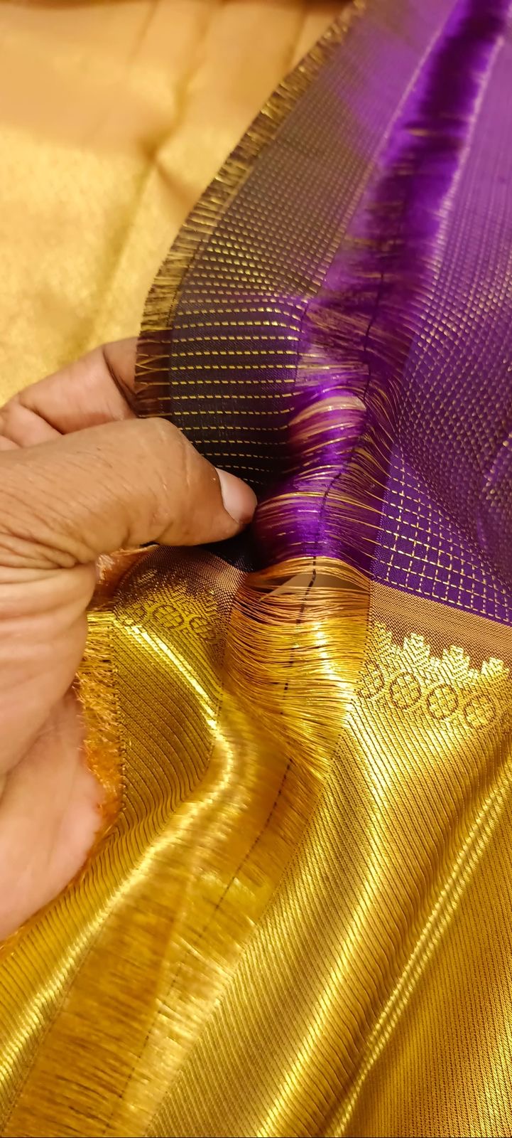 Classic Vadamalli Purple 2gm Zari Vaira Oosi Bridal Elegance Kanchipuram Handloom Silk Saree SS24462